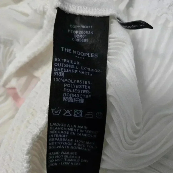 The Kooples Shear Pleated Heart Top Sz 2 - Picture 9 of 9